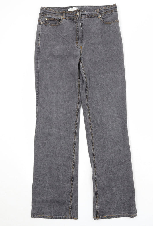 Kookai Womens Grey Cotton Straight Jeans Size 28 in Regular Zip