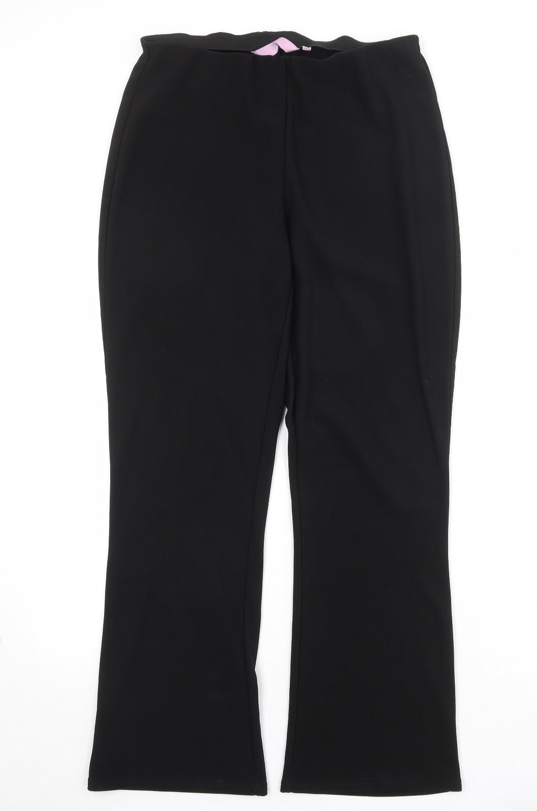 Sarah Hamilton Womens Black Polyacrylate Fibre Trousers Size 14 Regular