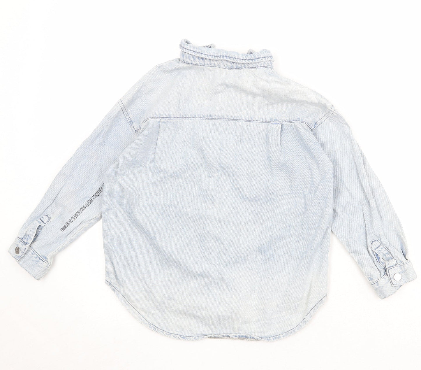 MW Kids Boys Blue Paisley Cotton Basic Button-Up Size 11 Years Collared Button - Slogan