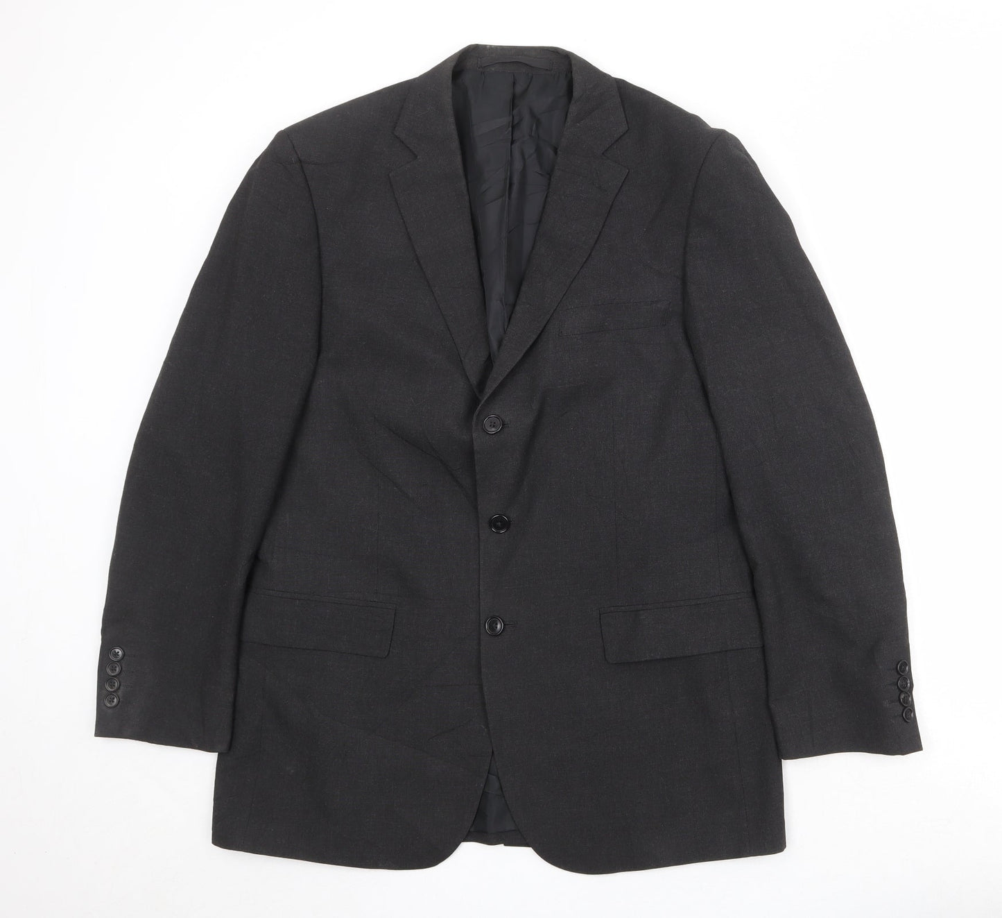 Marks and Spencer Mens Black Polyester Jacket Suit Jacket Size 40 Regular