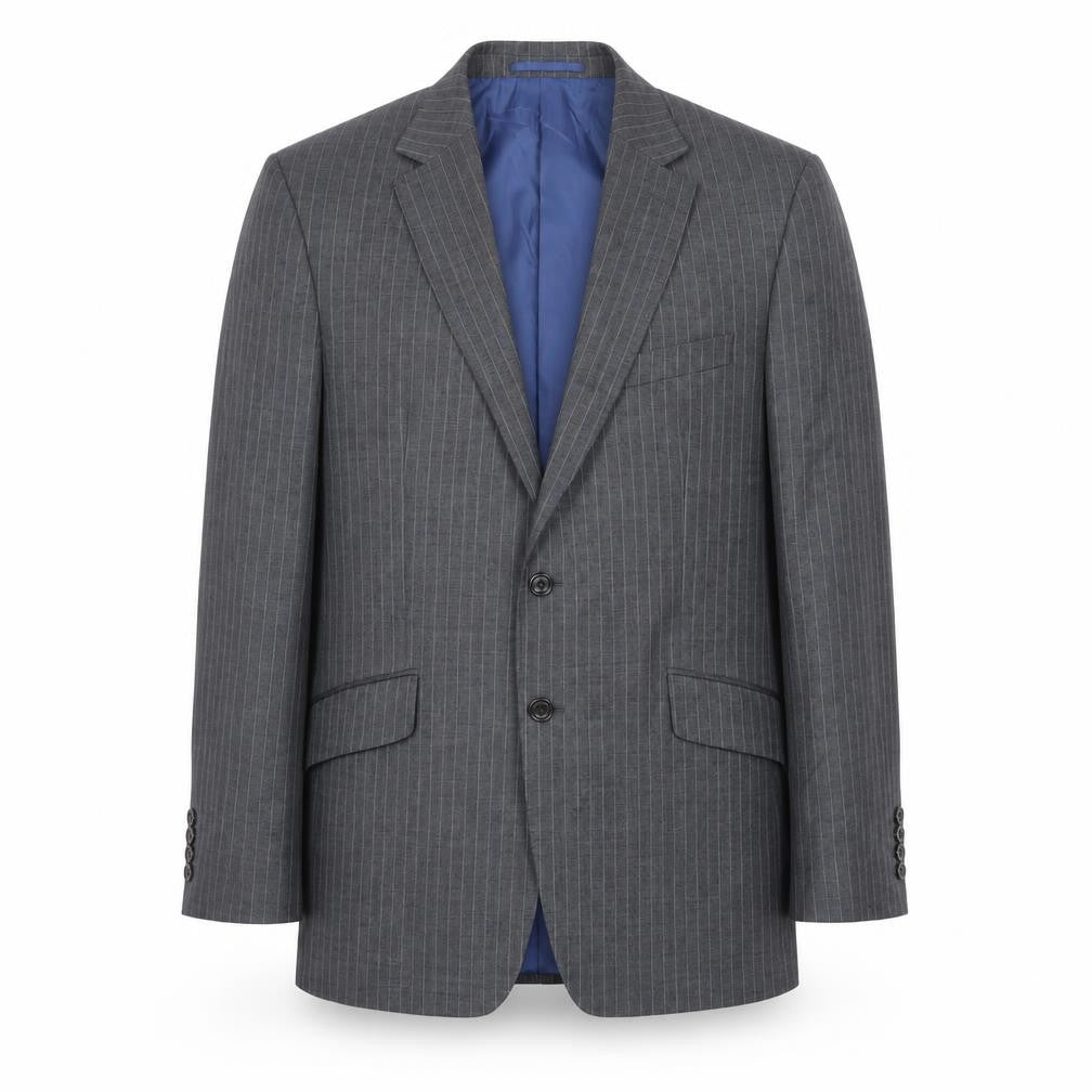 Marks and Spencer Mens Grey Striped Wool Jacket Suit Jacket Size 40 Regular