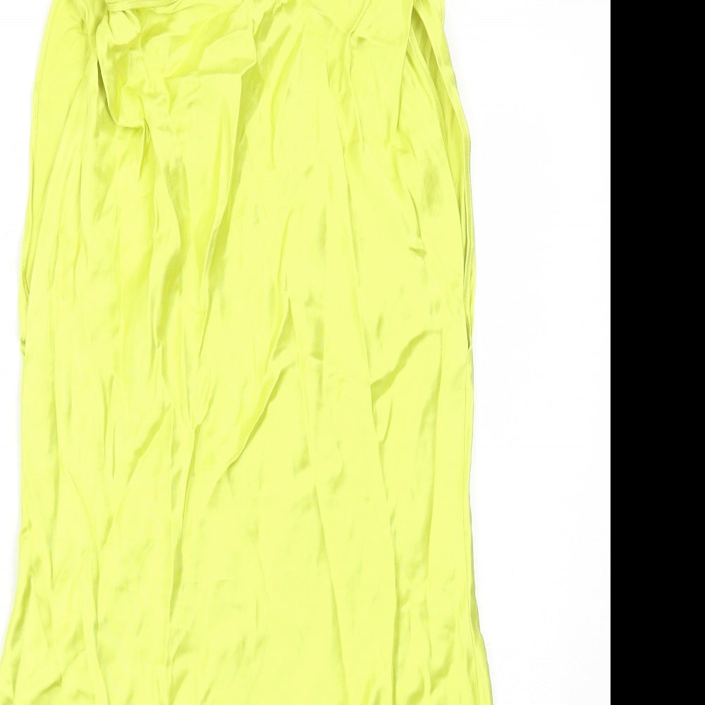 Marks and Spencer Womens Yellow Viscose Shift Size XS Boat Neck Pullover