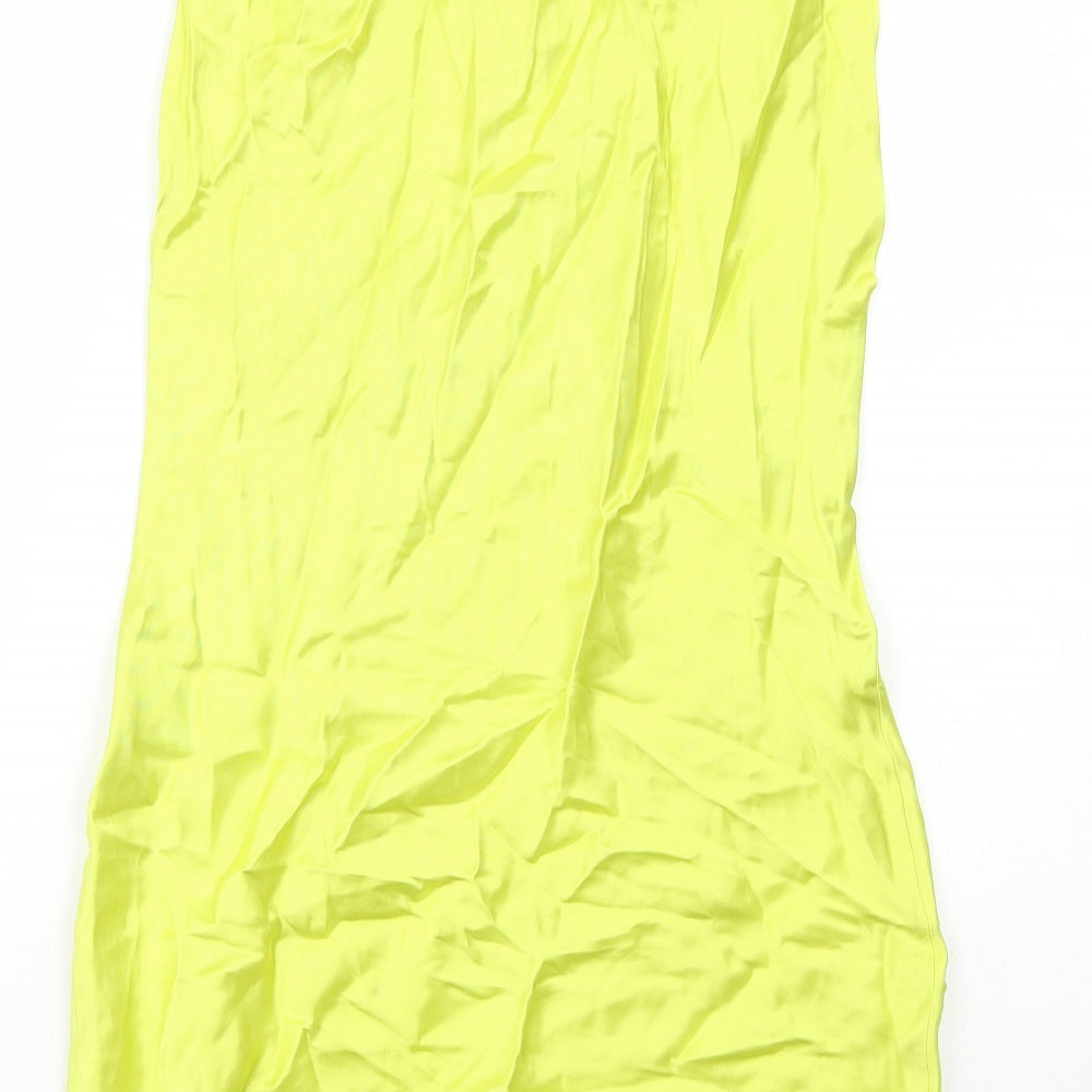 Marks and Spencer Womens Yellow Viscose Shift Size XS Boat Neck Pullover