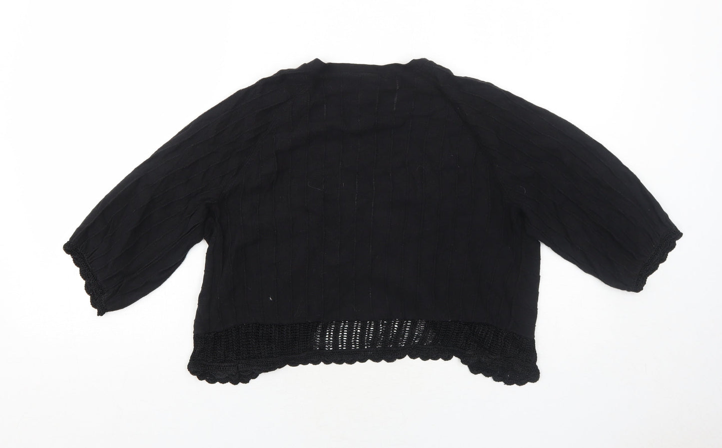 Savida Womens Black V-Neck Acrylic Cardigan Jumper Size 12