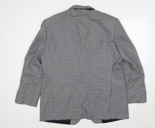 Marks and Spencer Mens Grey Geometric Wool Jacket Suit Jacket Size M Regular