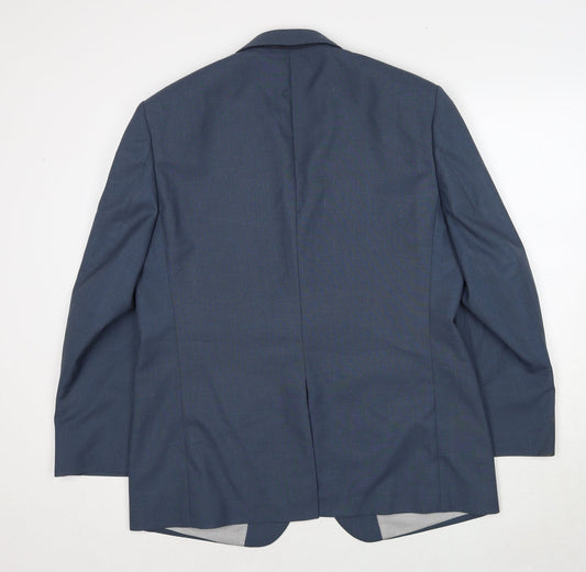 Greenwoods Mens Blue Polyester Jacket Suit Jacket Size 42 Regular