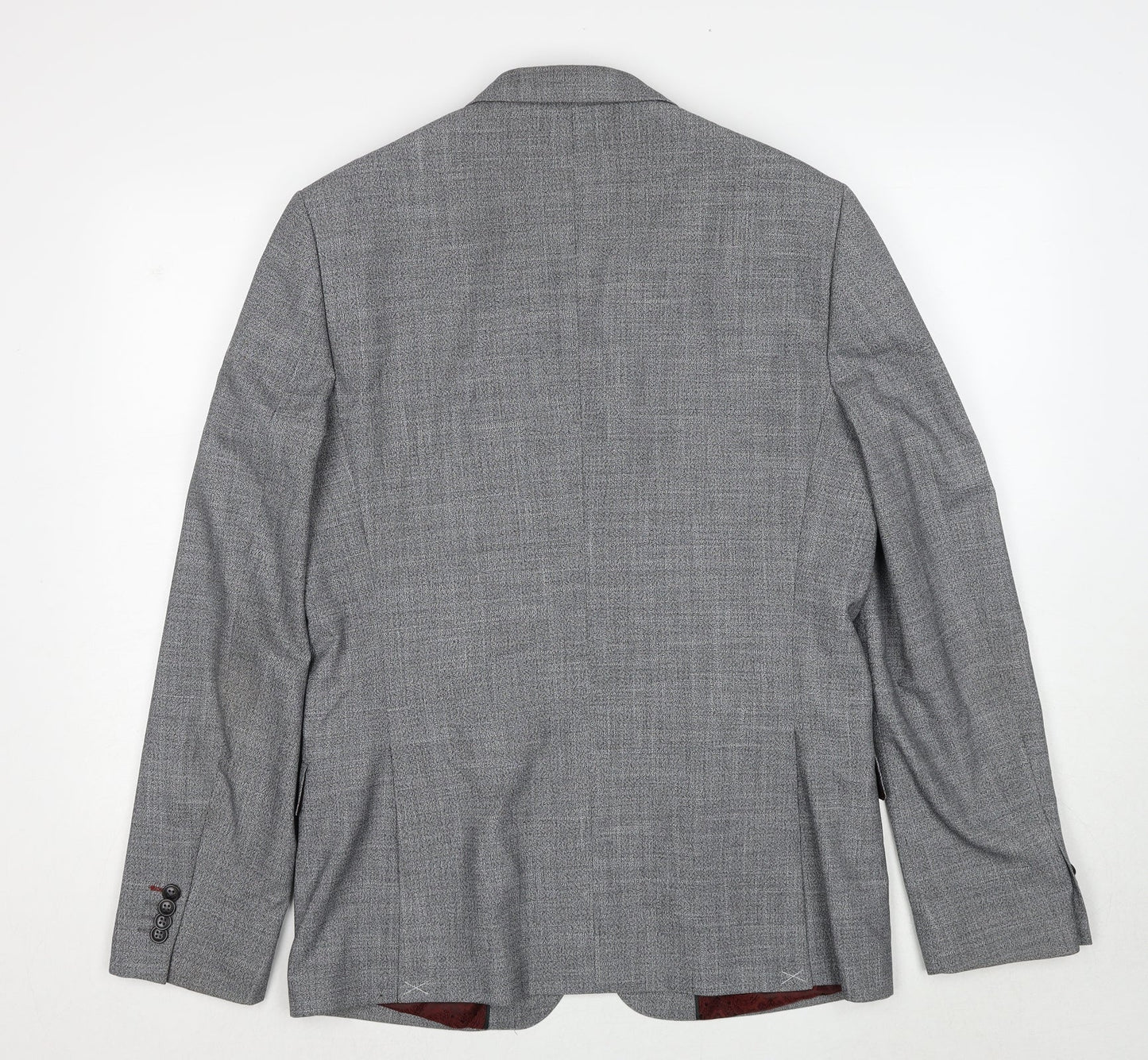 Burton Mens Grey Polyester Jacket Suit Jacket Size 40 Regular
