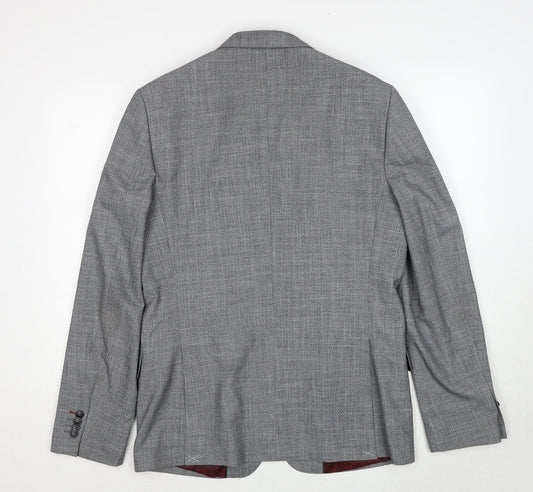 Burton Mens Grey Polyester Jacket Suit Jacket Size 40 Regular