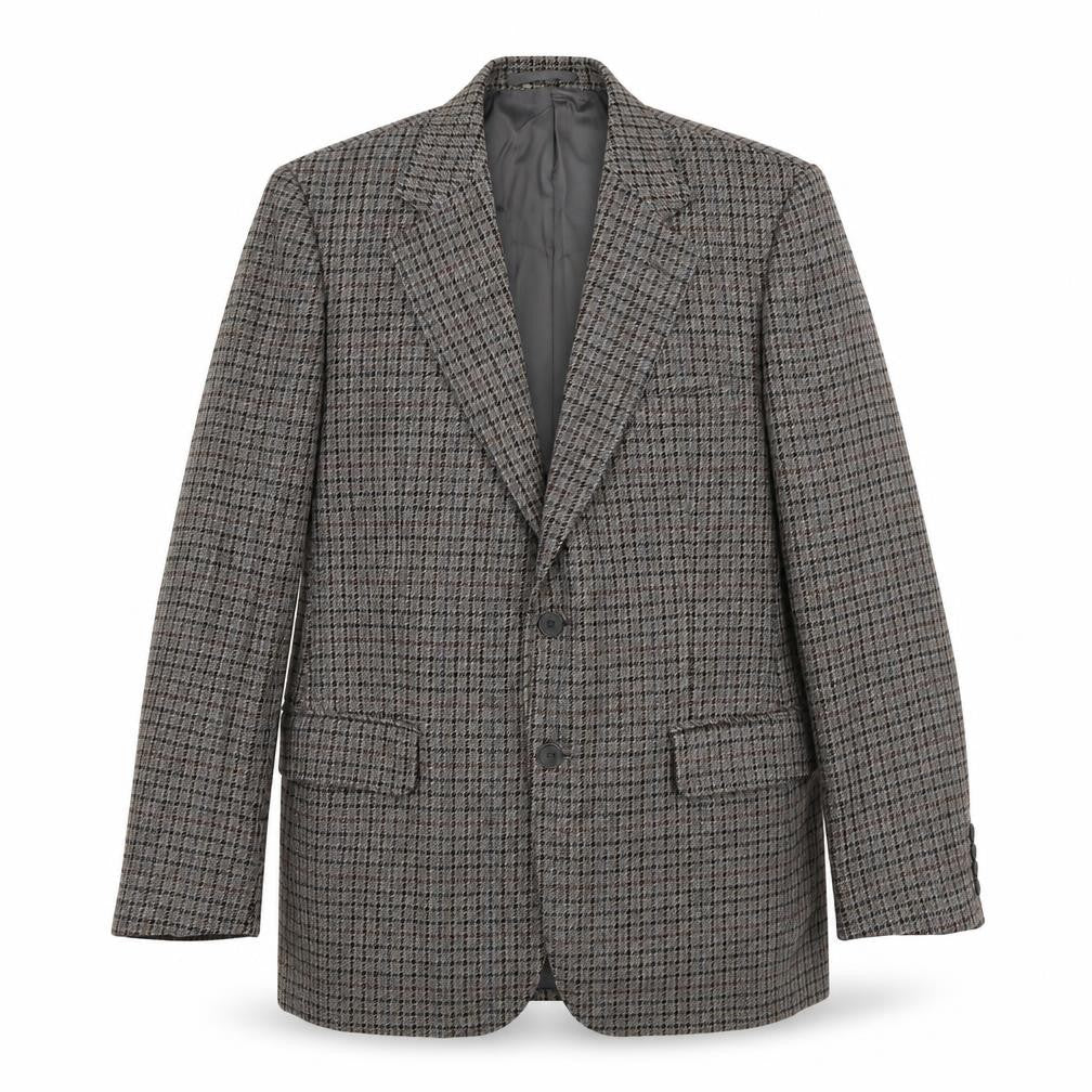 Marks and Spencer Mens Grey Check Wool Jacket Blazer Size M Regular