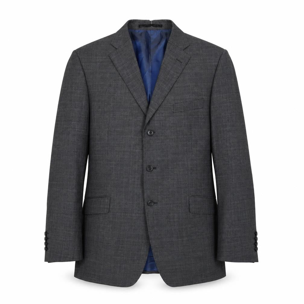 Marks and Spencer Mens Grey Plaid Wool Jacket Suit Jacket Size 42 Regular