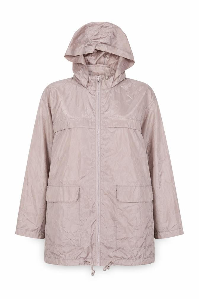 Front view of ASOS women’s pink jacket, size UK 12, zip