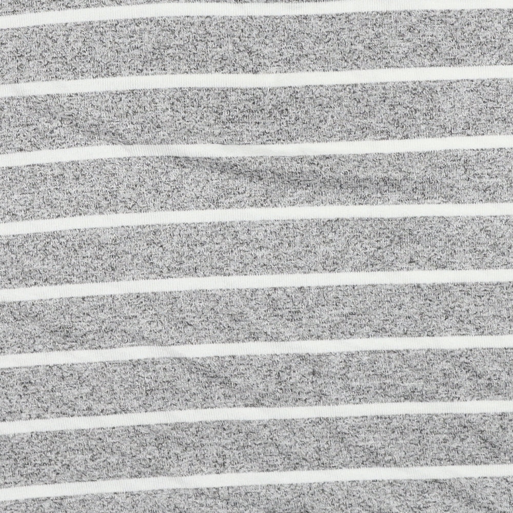 Marks and Spencer Womens Grey High Neck Striped Viscose Pullover Jumper Size 10