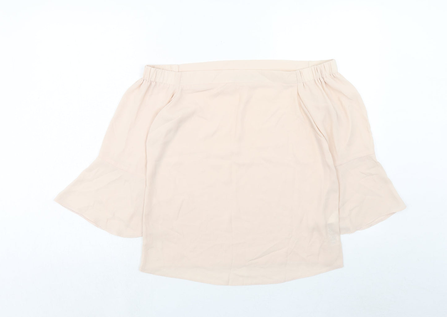 Dorothy Perkins Womens Pink Polyester Basic Blouse Size 8 Off the Shoulder