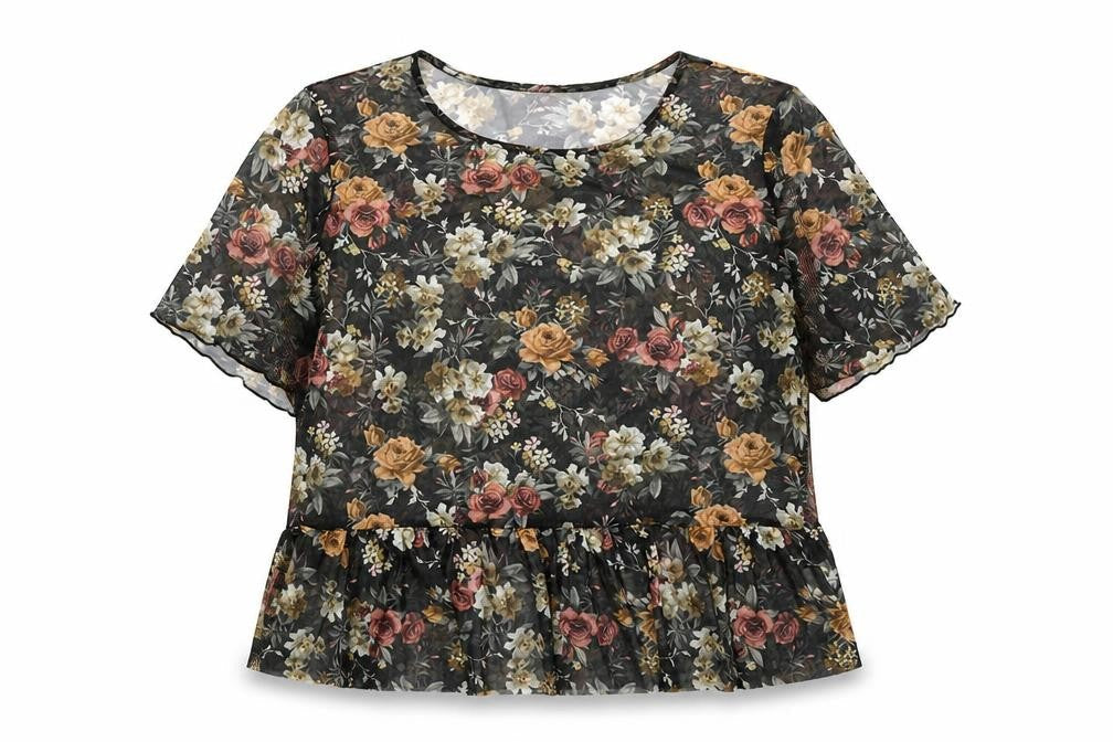 Innocence Womens Multicoloured Floral Polyester Basic Blouse Size 16 Round Neck
