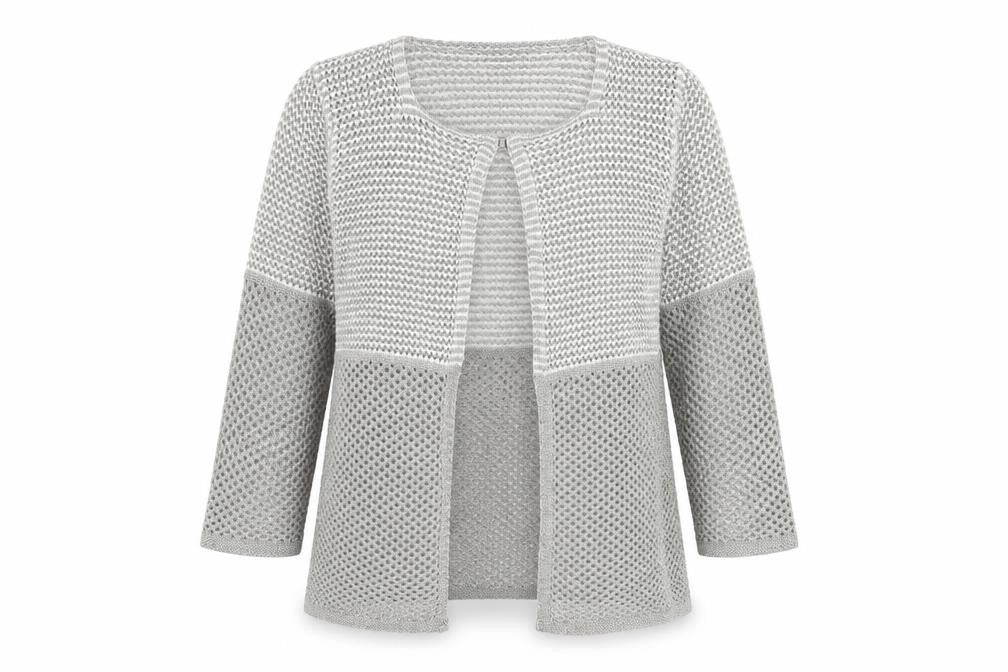 Claudia C Womens Grey Round Neck Acrylic Cardigan Jumper Size S