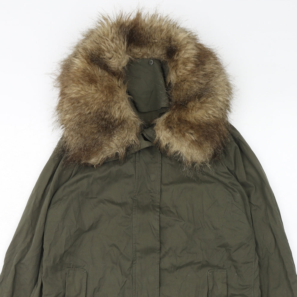 Marks and Spencer Womens Green Jacket Size 8 Zip