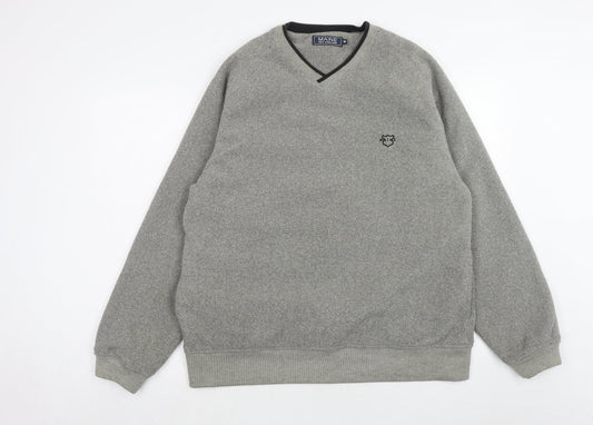Maine Mens Grey Polyester Pullover Sweatshirt Size M