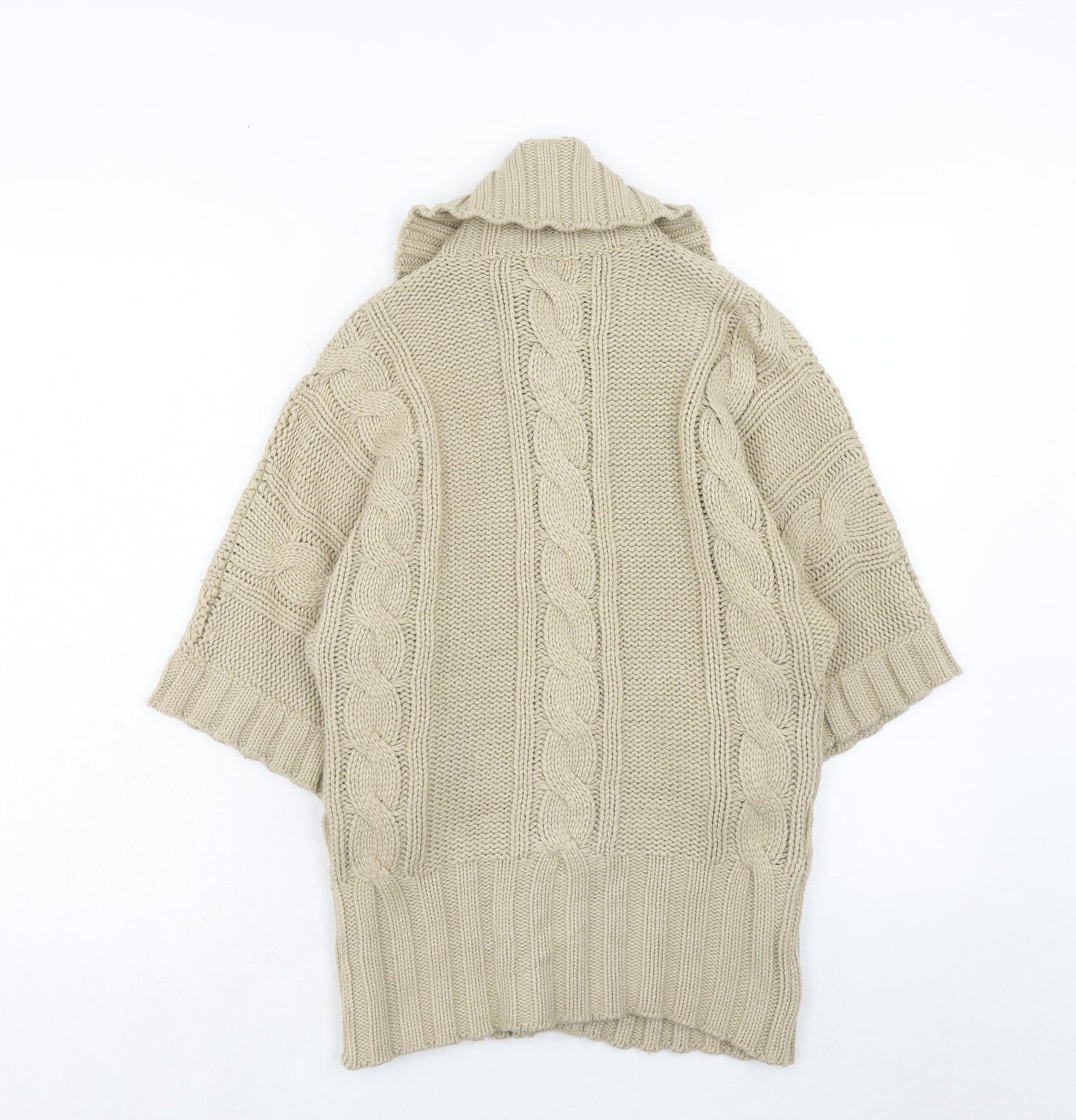 Oasis Womens Brown Collared Acrylic Cardigan Jumper Size 8