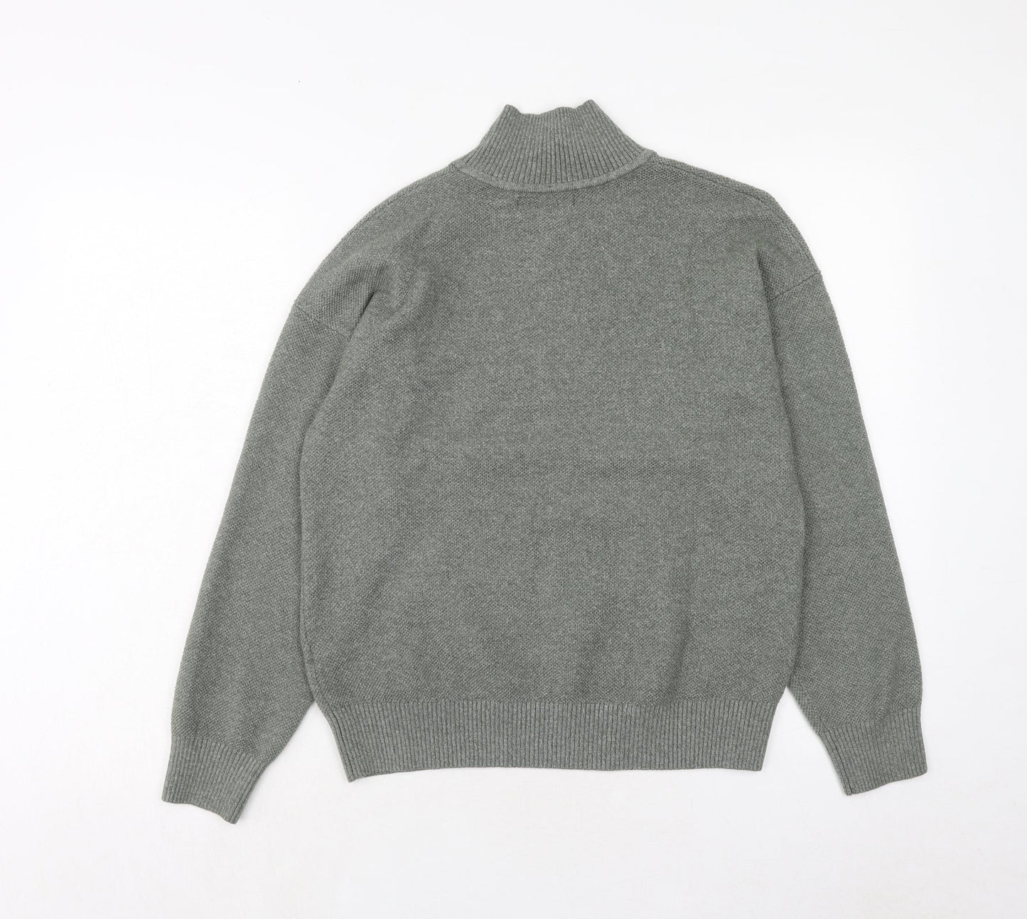 Marks and Spencer Womens Green High Neck Polyester Henley Jumper Size S