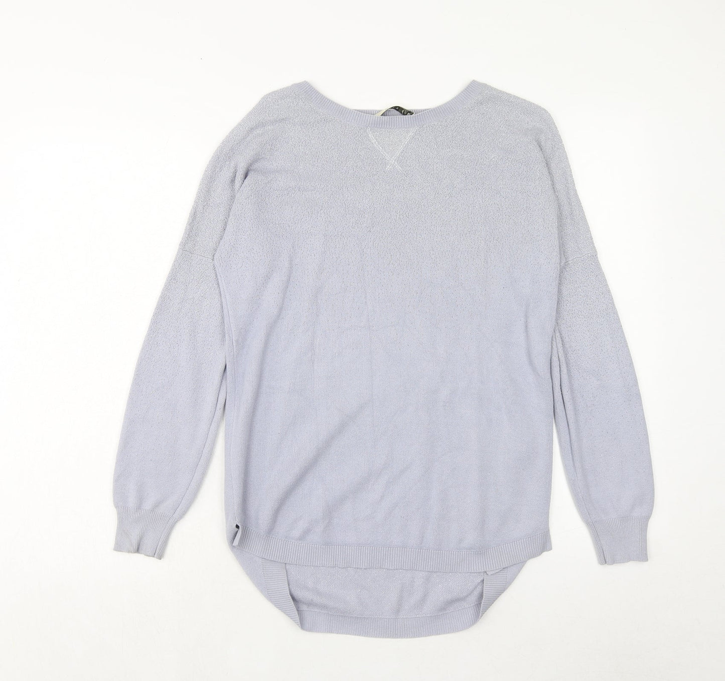 Oasis Womens Purple Round Neck Cotton Pullover Jumper Size S