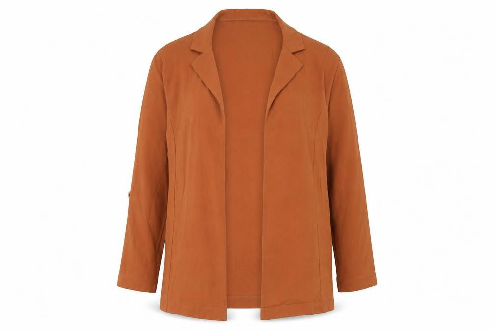 Select Womens Orange Polyester Jacket Blazer Size 14 Pullover