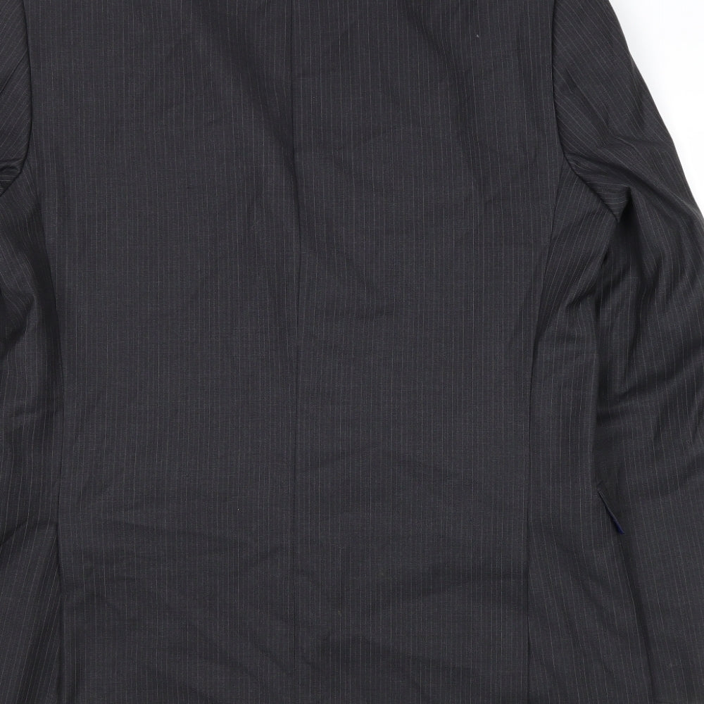 Marks and Spencer Mens Grey Striped Wool Jacket Suit Jacket Size 42 Regular