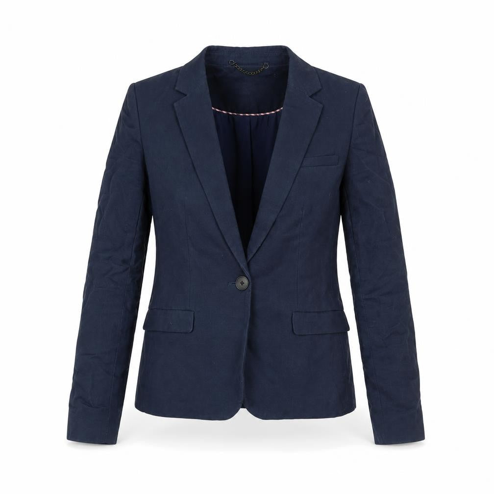 Jack Wills Womens Blue Cotton Jacket Blazer Size 8