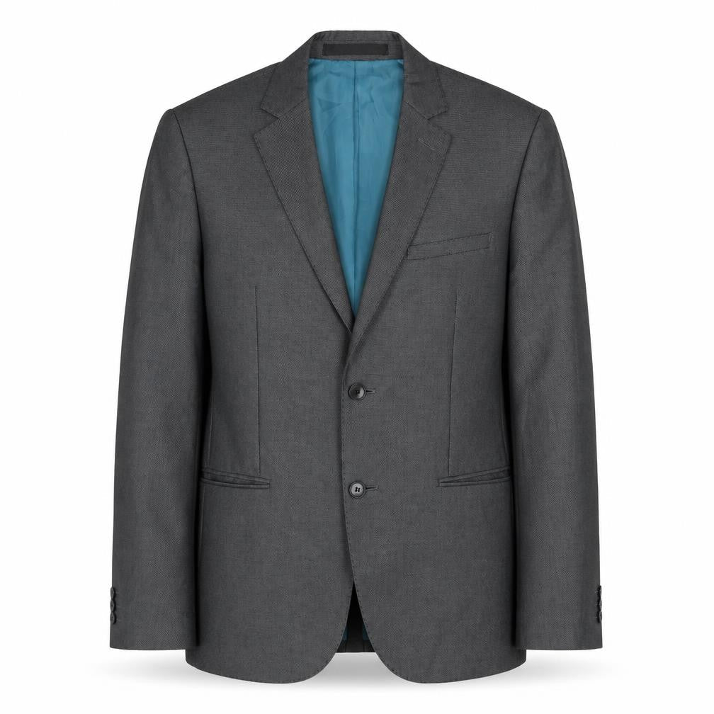 Marks and Spencer Mens Grey Geometric Polyester Jacket Suit Jacket Size 38 Regular