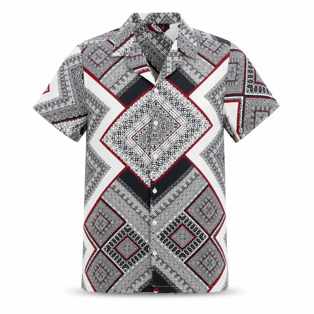 Boohoo Womens Multicoloured Geometric Polyester Basic Button-Up Size S Collared