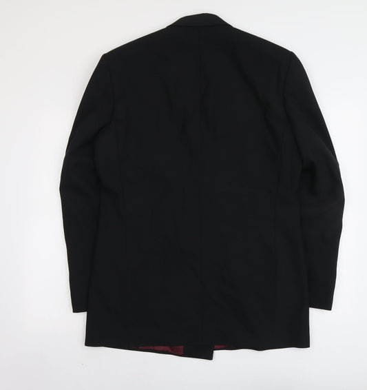 Marks and Spencer Mens Black Polyester Jacket Suit Jacket Size L Regular