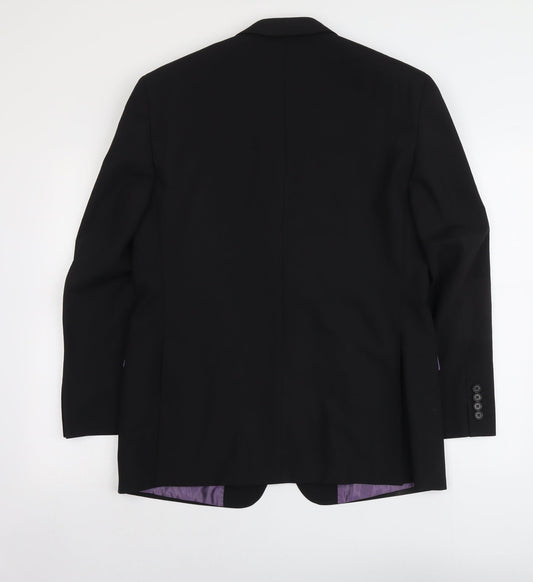 Greenwoods Mens Black Polyester Jacket Suit Jacket Size L Regular