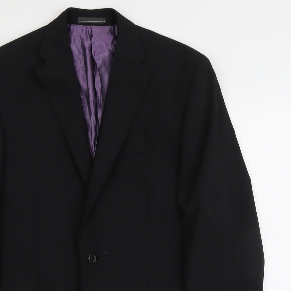Greenwoods Mens Black Polyester Jacket Suit Jacket Size L Regular