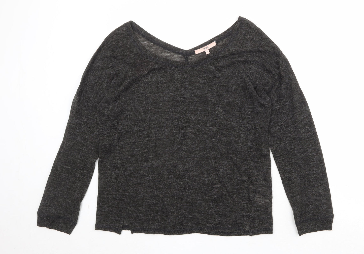 NEXT Womens Black V-Neck Acrylic Pullover Jumper Size 12