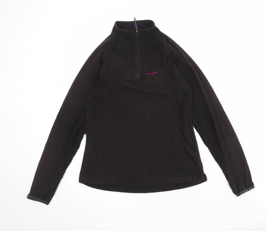 Mountain Life Womens Black Polyester Pullover Sweatshirt Size 10 Zip