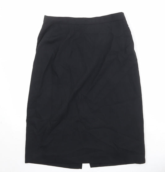 Vivre Womens Black Polyester A-Line Skirt Size 14 Zip