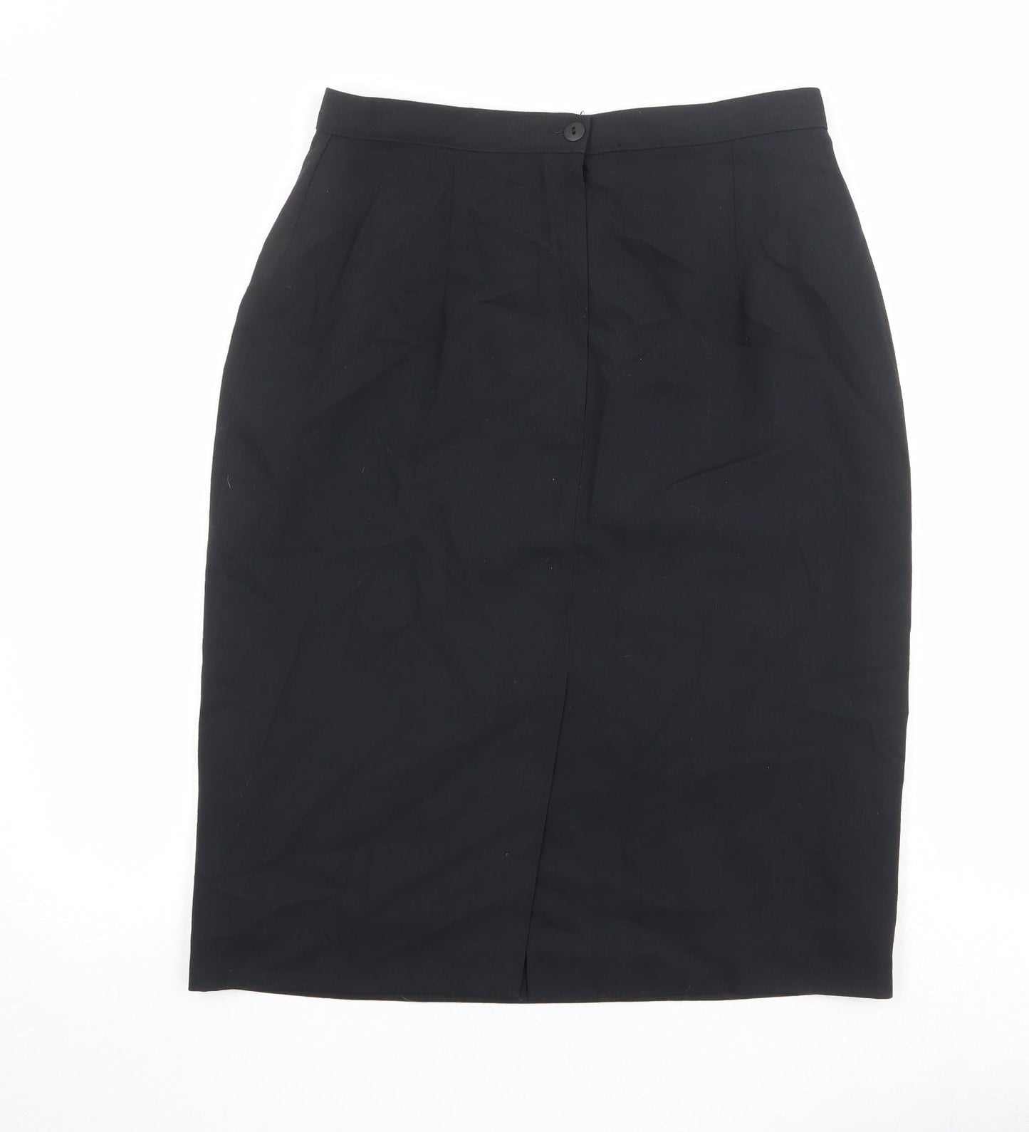 Vivre Womens Black Polyester A-Line Skirt Size 14 Zip