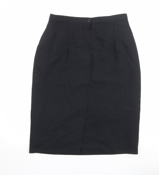 Vivre Womens Black Polyester A-Line Skirt Size 14 Zip