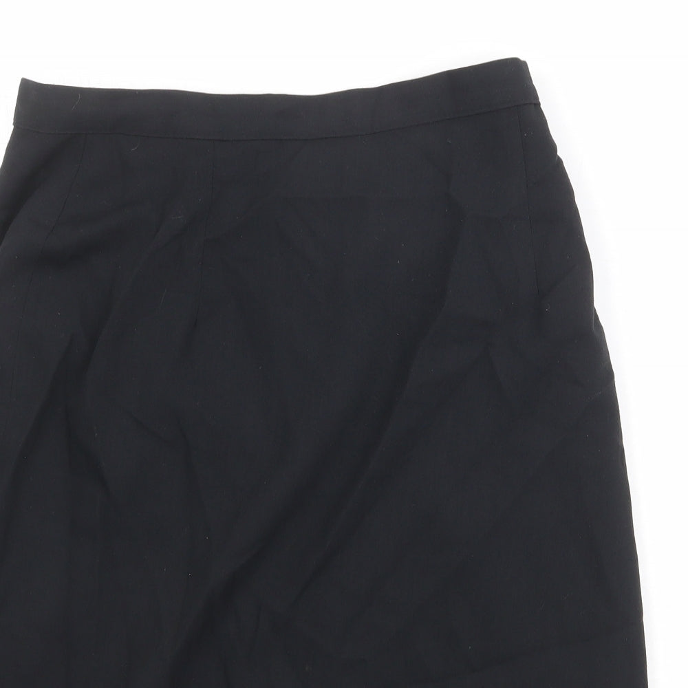 Vivre Womens Black Polyester A-Line Skirt Size 14 Zip