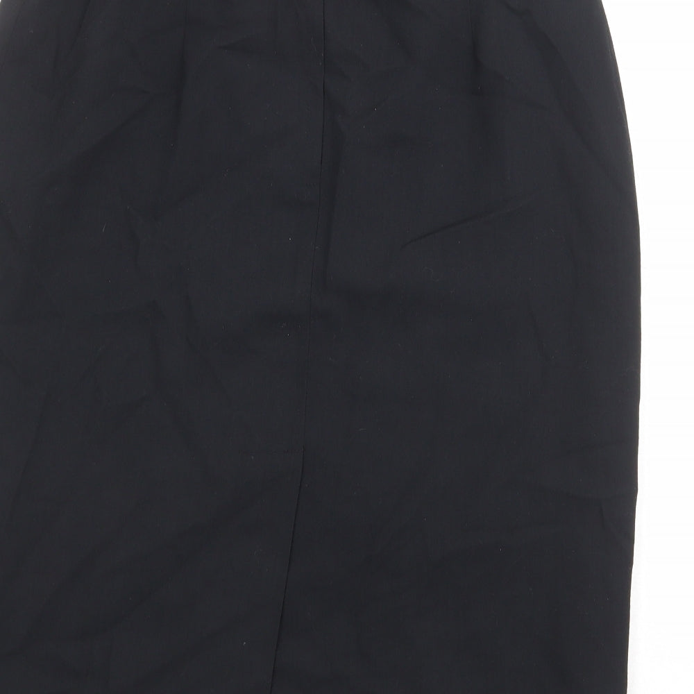 Vivre Womens Black Polyester A-Line Skirt Size 14 Zip