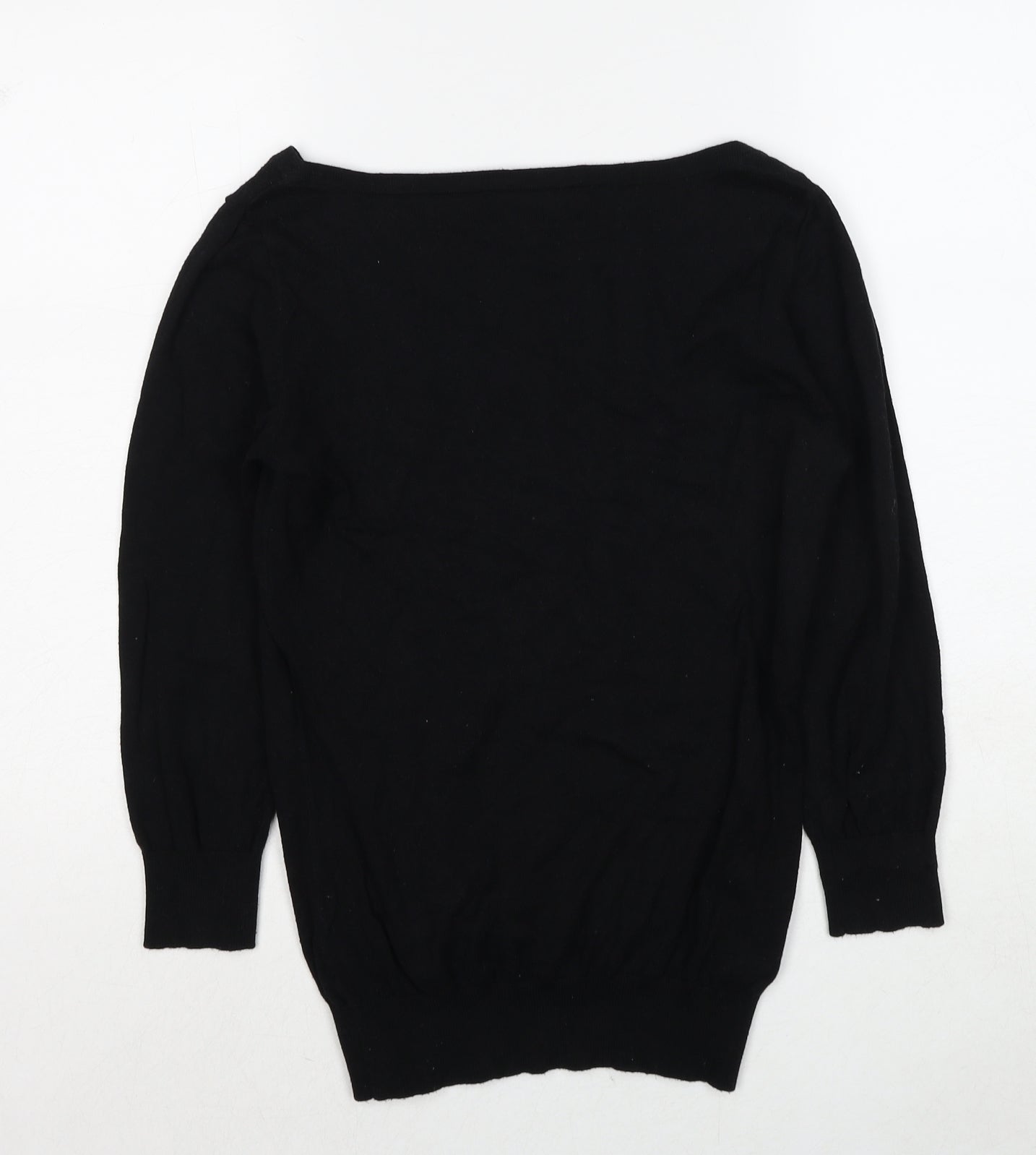 NEXT Womens Black Boat Neck Cotton Pullover Jumper Size 8