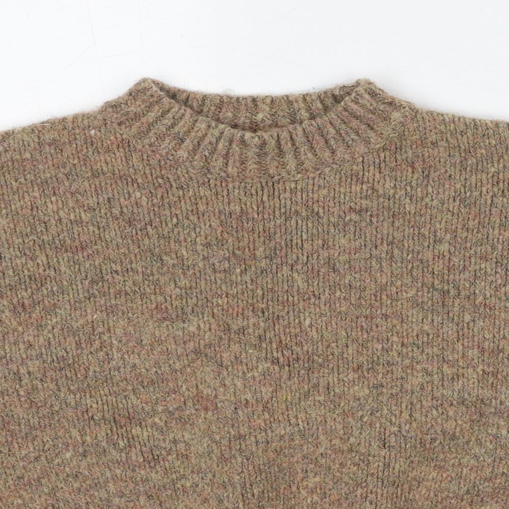 Motel Womens Brown Round Neck Polyester Pullover Jumper Size XS