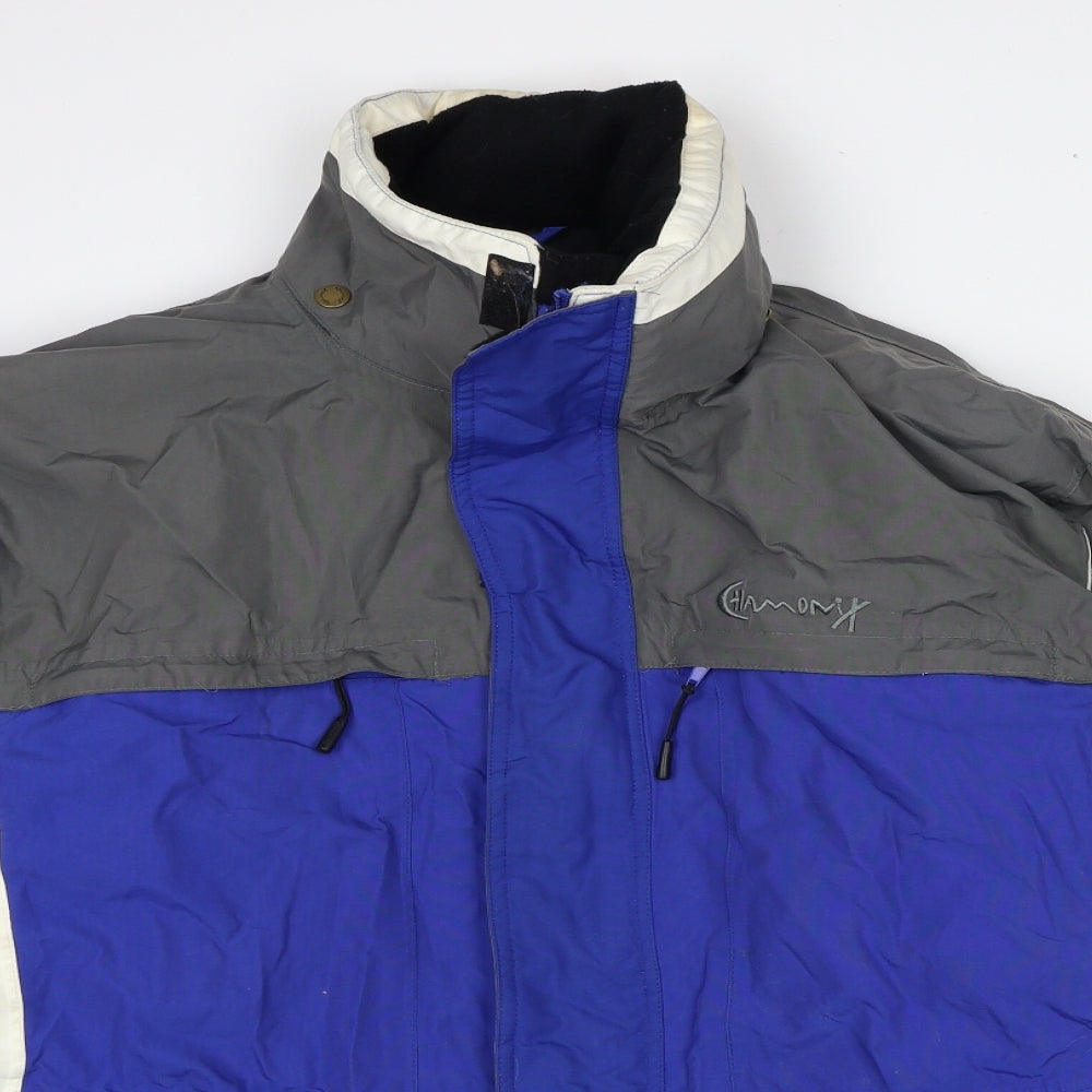 Chamonix Mens Blue Windbreaker Coat Size XL Zip - Colourblock