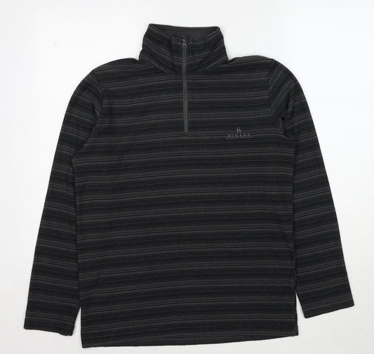 Hi Gear Mens Black Striped Polyester Pullover Sweatshirt Size XS