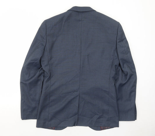NEXT Mens Blue Polyester Jacket Suit Jacket Size 38 Regular