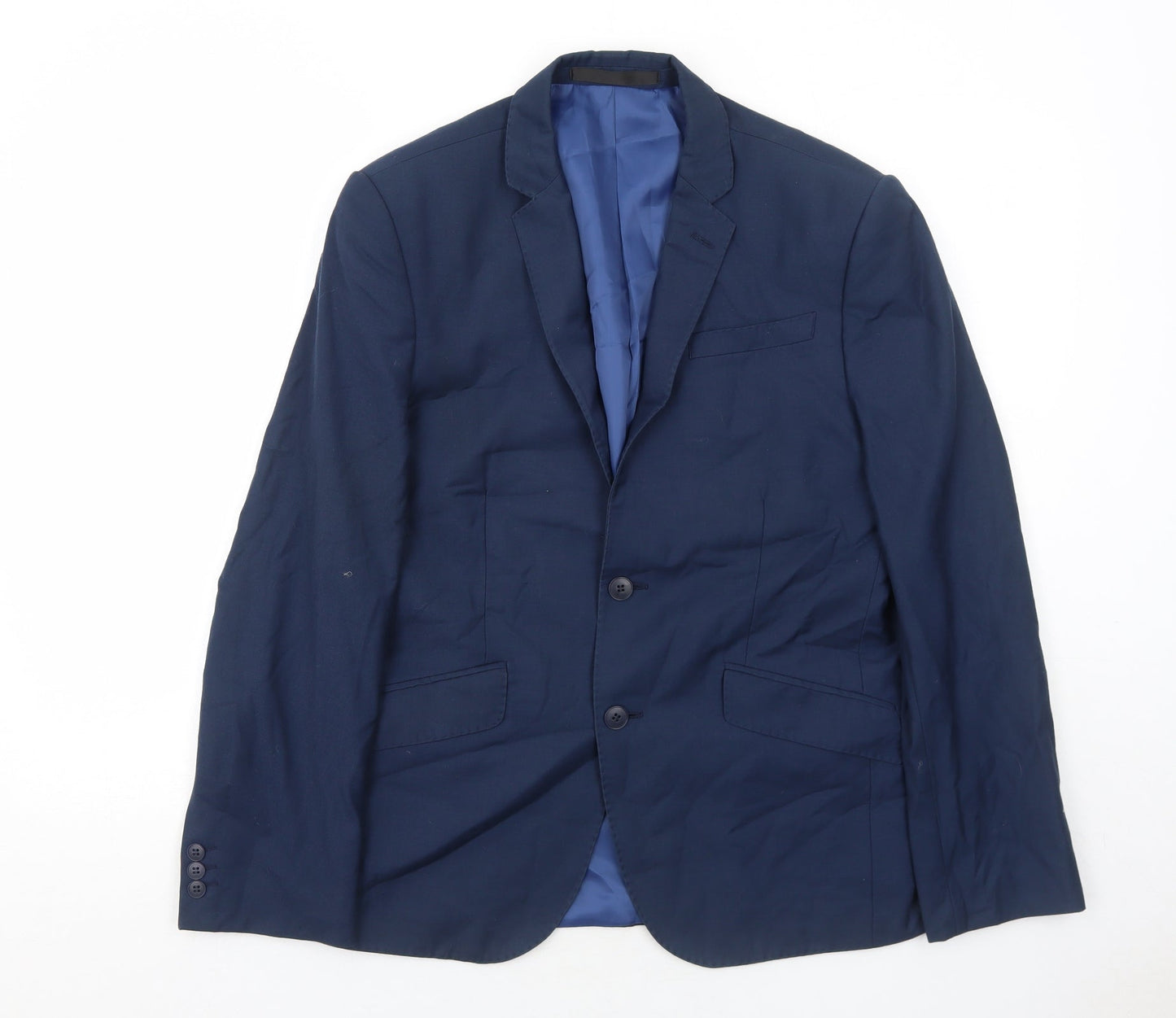 Marks and Spencer Mens Blue Polyester Jacket Suit Jacket Size 38 Regular