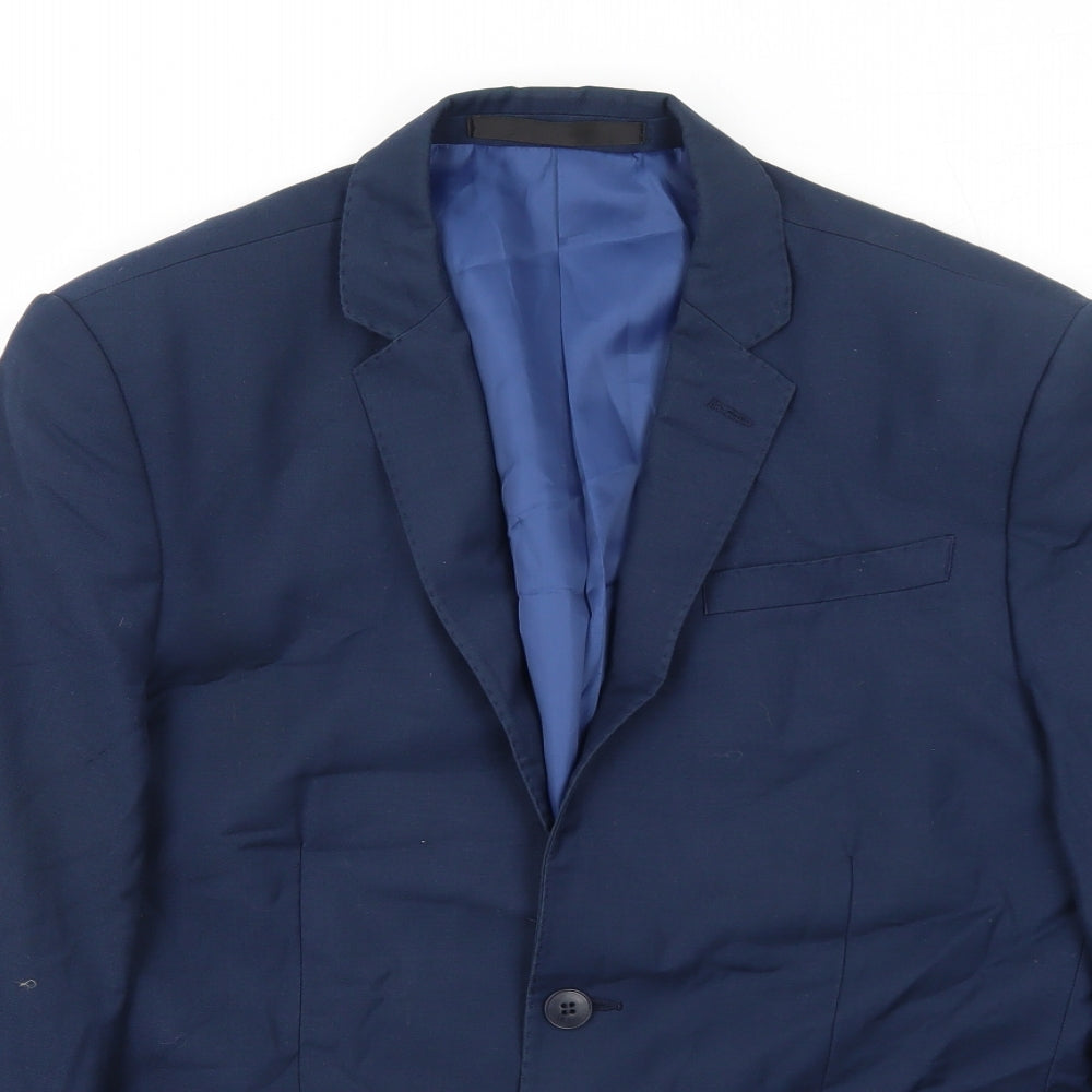 Marks and Spencer Mens Blue Polyester Jacket Suit Jacket Size 38 Regular