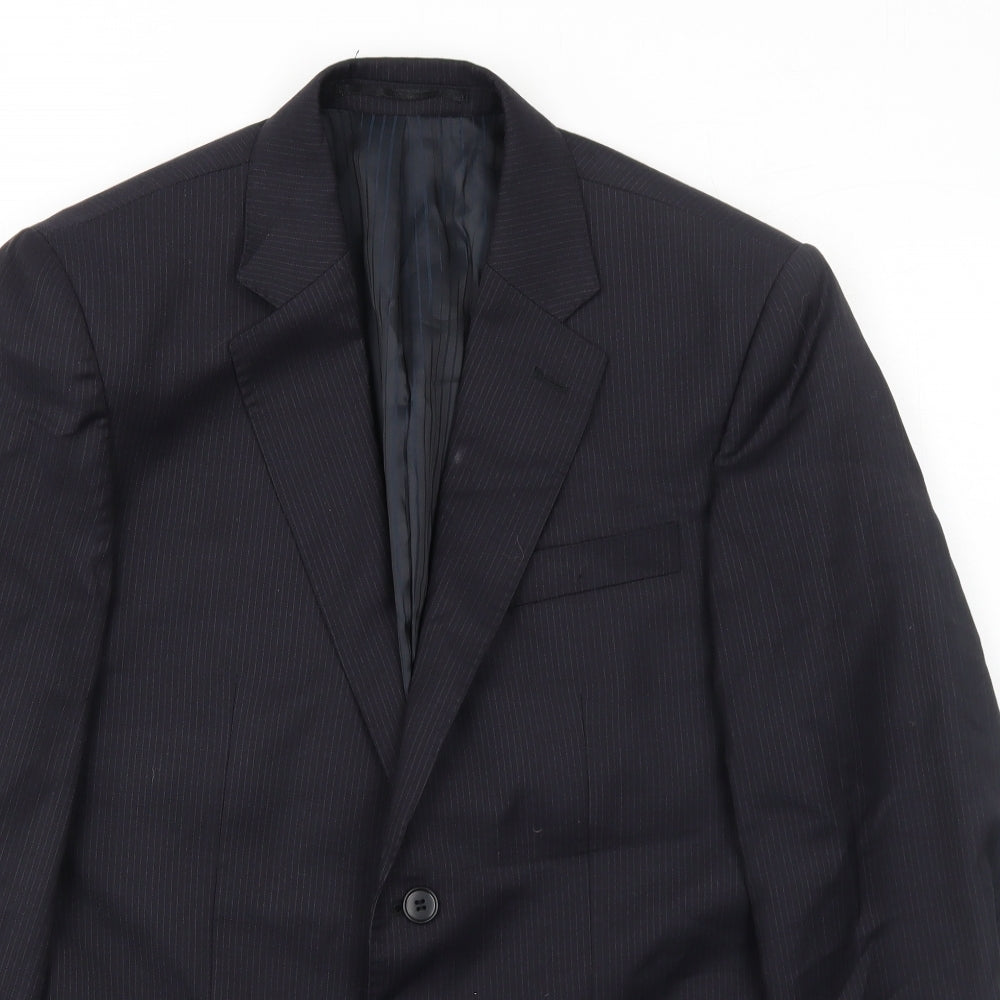 Lanificio Mens Black Wool Jacket Suit Jacket Size 38 Regular
