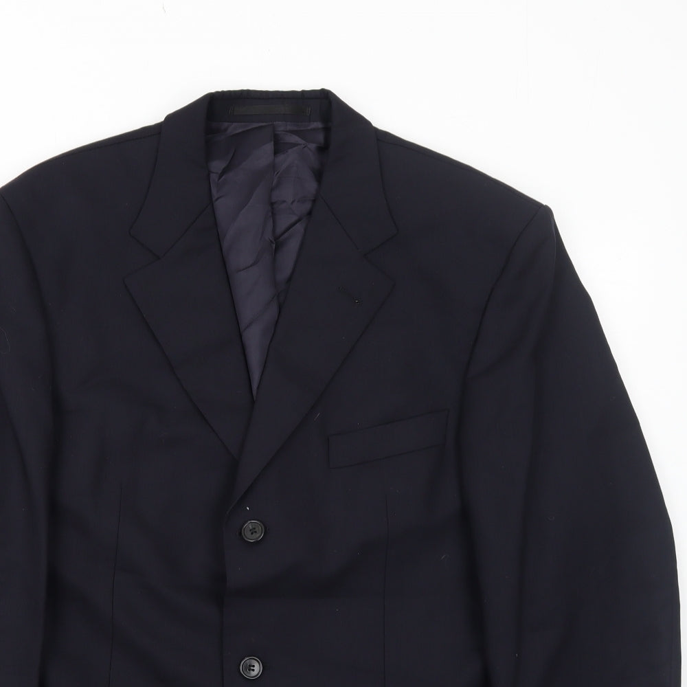 Odermark Mens Blue Wool Jacket Suit Jacket Size 42 Regular