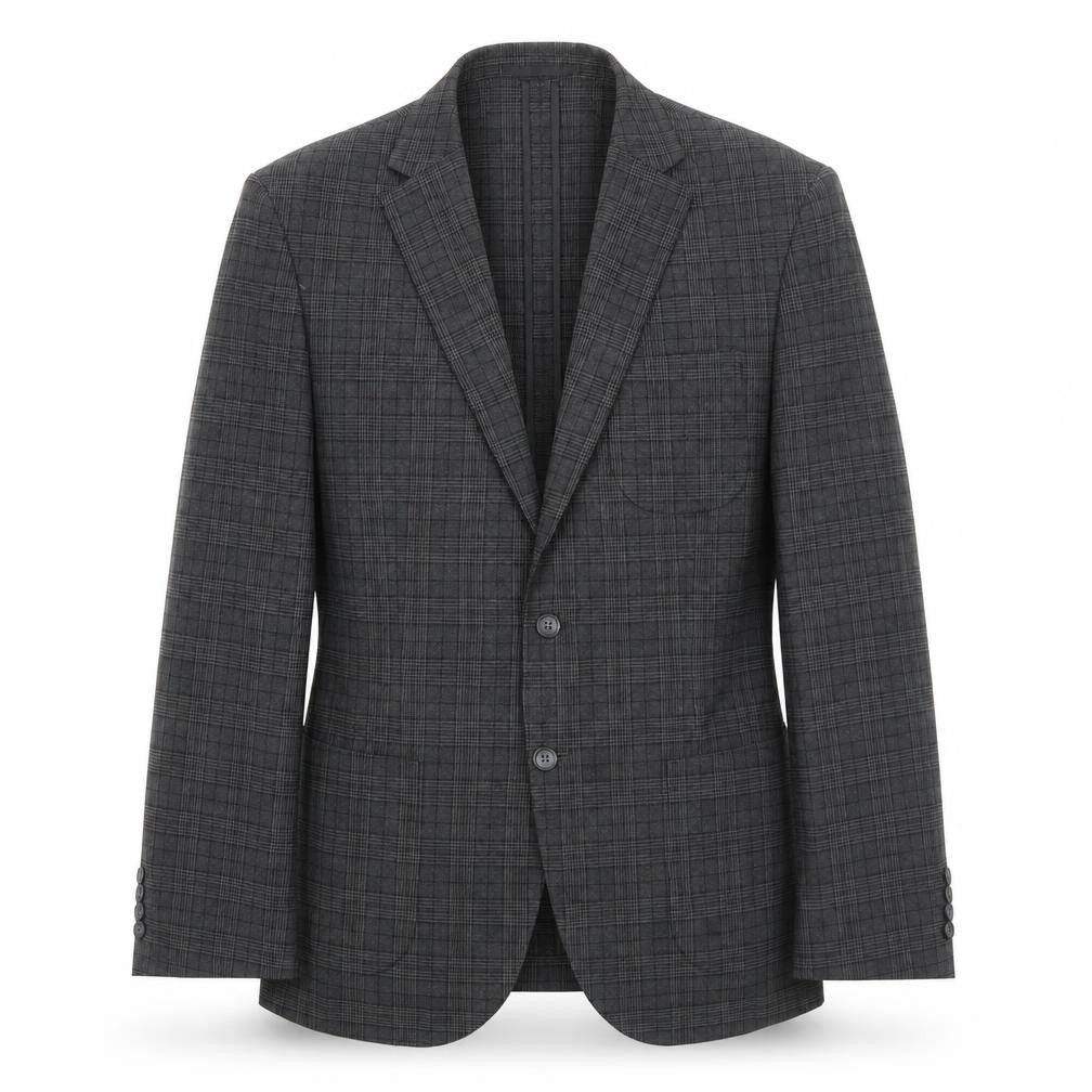 Marks and Spencer Mens Grey Geometric Polyester Jacket Suit Jacket Size 40 Regular