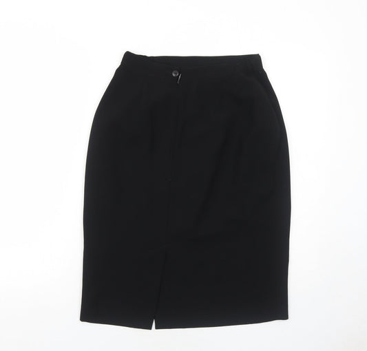 Jean Ricard Womens Black Polyester Straight & Pencil Skirt Size 12 Zip